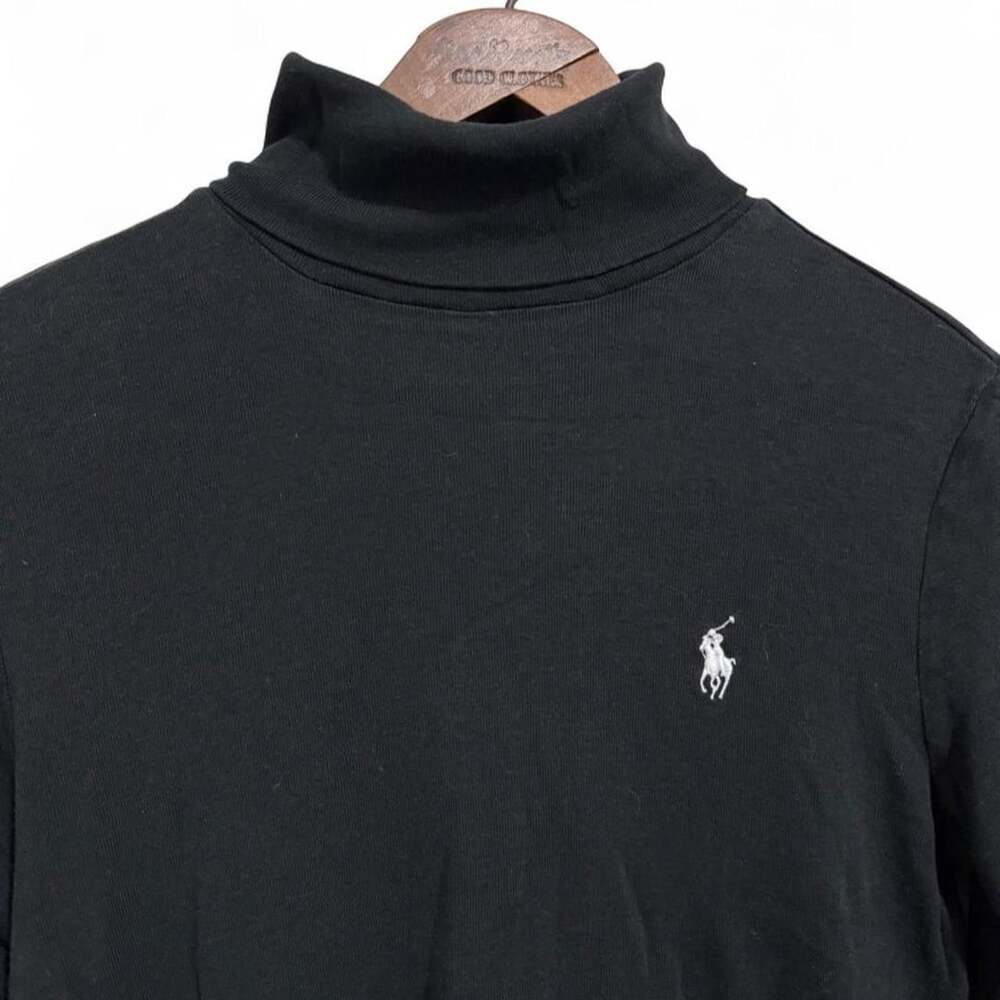 Polo Ralph Lauren Turtleneck Size L Black Cotton Long Sleeve